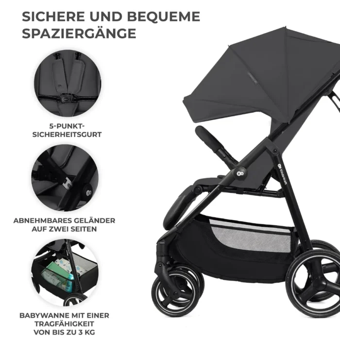 Kinderkraft TRIG 3 Pushchair – Granite Grey