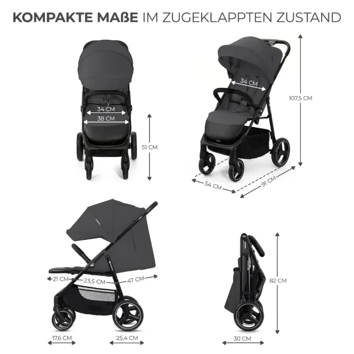Kinderkraft TRIG 3 Pushchair – Granite Grey