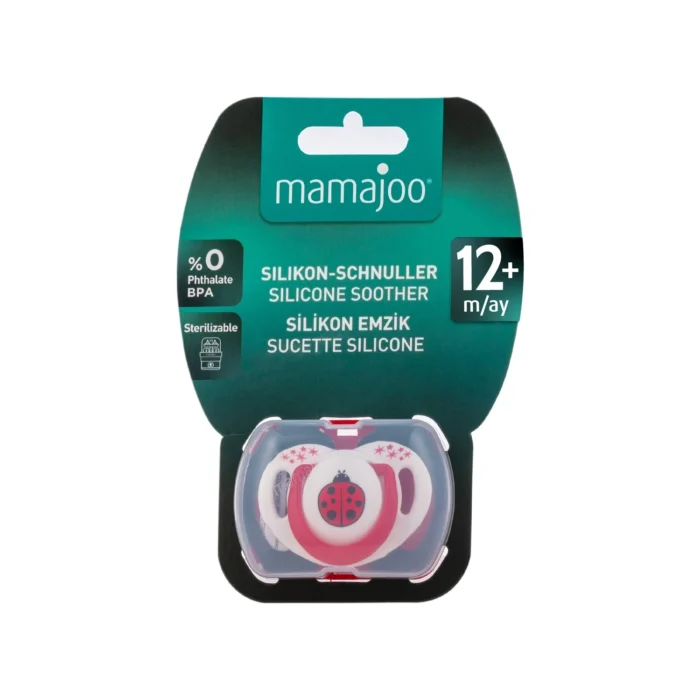 MamaJoo 1 x Orthodontic Silicone Soother 12m+ Ladybird & Storage Box