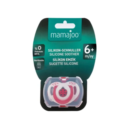 MamaJoo 1 x Orthodontic Silicone Soother 6m+ Ladybird & Storage Box