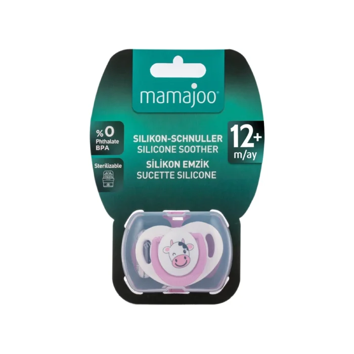 MamaJoo 1x Orthodontic Silicone Soother Cow 12m+ & Storage Box MamaJoo 1x Orthodontic Silicone Soother Cow 12m+ & Storage Box