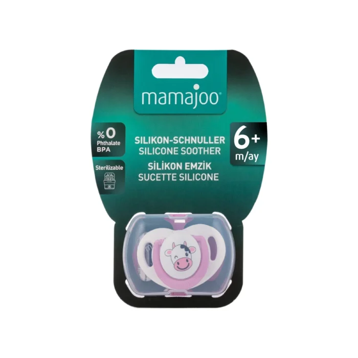 MamaJoo 1x Orthodontic Silicone Soother Cow 6m+ & Storage Box MamaJoo 1x Orthodontic Silicone Soother Cow 6m+ & Storage Box