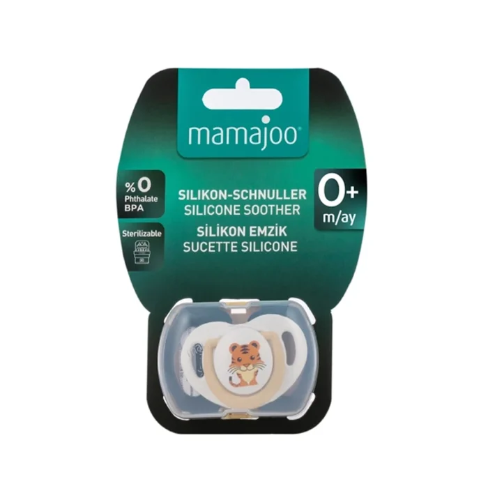 MamaJoo 1x Orthodontic Silicone Soother Tiger 0m+ & Storage Box