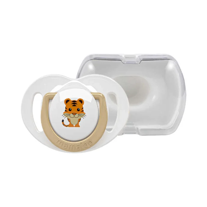 MamaJoo 1x Orthodontic Silicone Soother Tiger 0m+ & Storage Box