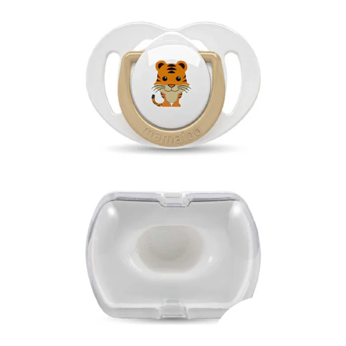 MamaJoo 1x Orthodontic Silicone Soother Tiger 0m+ & Storage Box