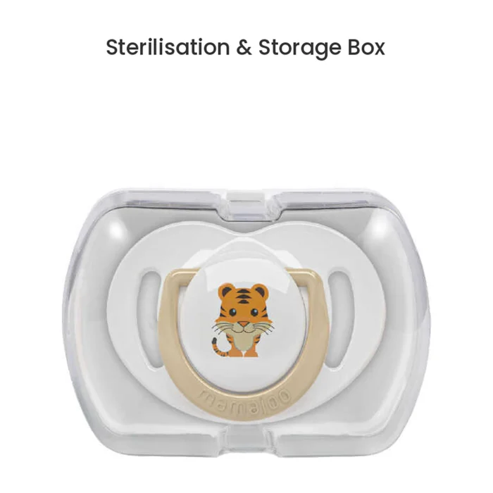 MamaJoo 1x Orthodontic Silicone Soother Tiger 0m+ & Storage Box