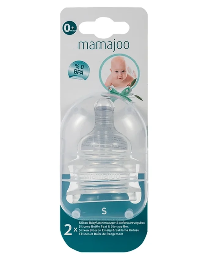 MamaJoo 2x Anti-Colic Bottle Teats Small & Storage Box