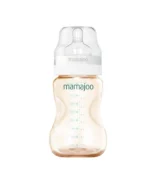 MamaJoo Gold Feeding Bottle 250 ml & Anti-Colic Silicone Teat Medium