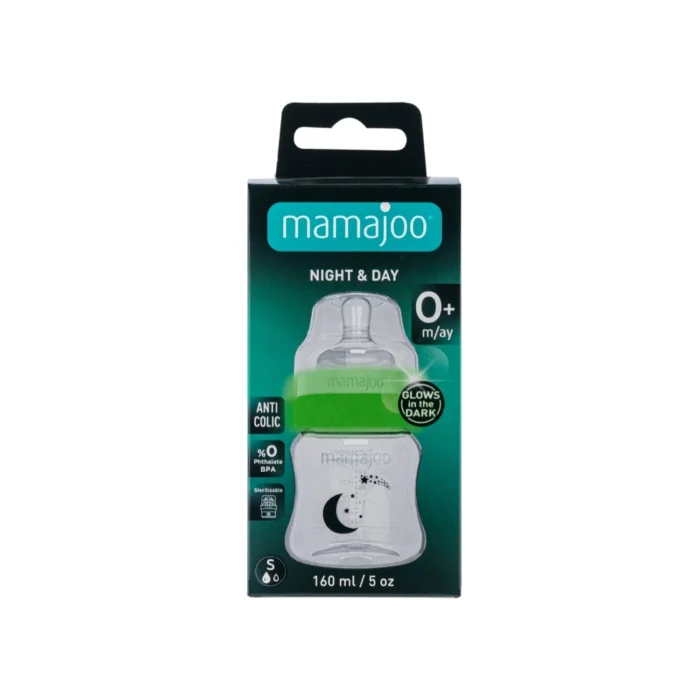 MamaJoo Night&Day Feeding Bottle 160 ml & Anti-Colic Silicone Teat Small