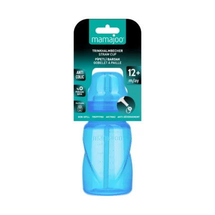 MamaJoo Non Spill Anti-Colic Straw Cup 270 ml Blue