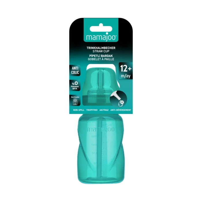 MamaJoo Non Spill Anti-Colic Straw Cup 270 ml Green