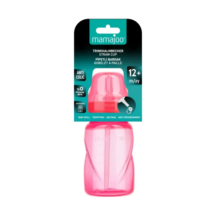 MamaJoo Non Spill Anti-Colic Straw Cup 270 ml Pink MamaJoo Non Spill Anti-Colic Straw Cup 270 ml Pink