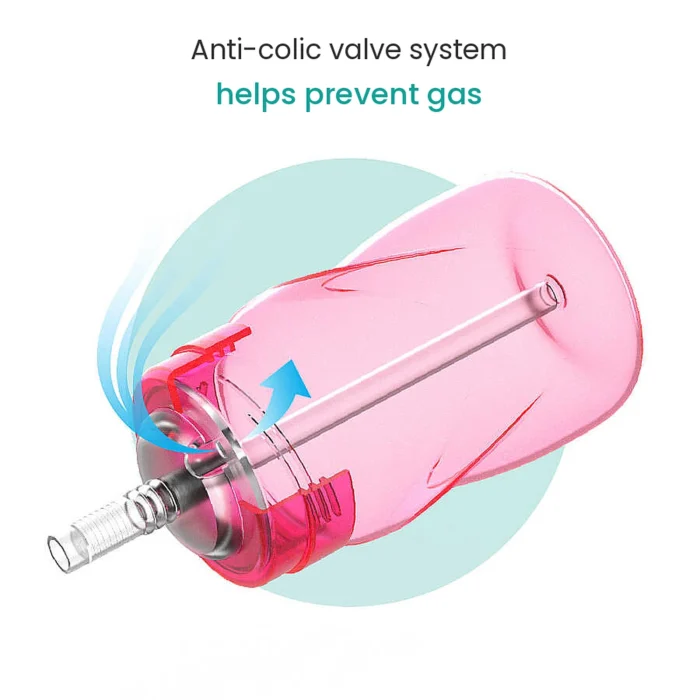 MamaJoo Non Spill Anti-Colic Straw Cup 270 ml Pink