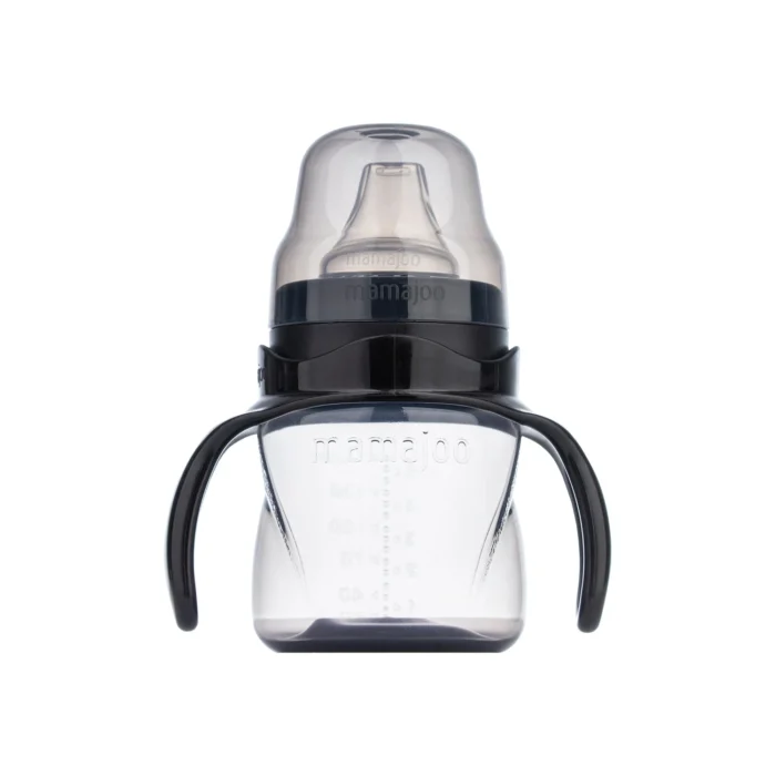MamaJoo Non-Spill Training Cup 160 ml Black with Handle & AntiColic Soft Spout