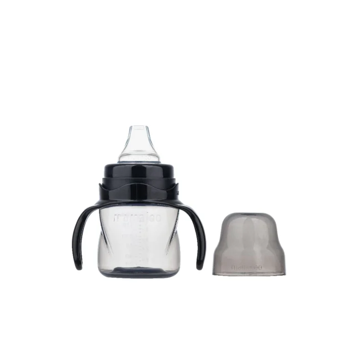 MamaJoo Non-Spill Training Cup 160 ml Black with Handle & AntiColic Soft Spout