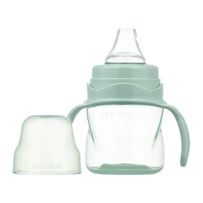 MamaJoo Non-Spill Training Cup 160 ml Powder Green with Handle & Anti-Colic Soft Spout