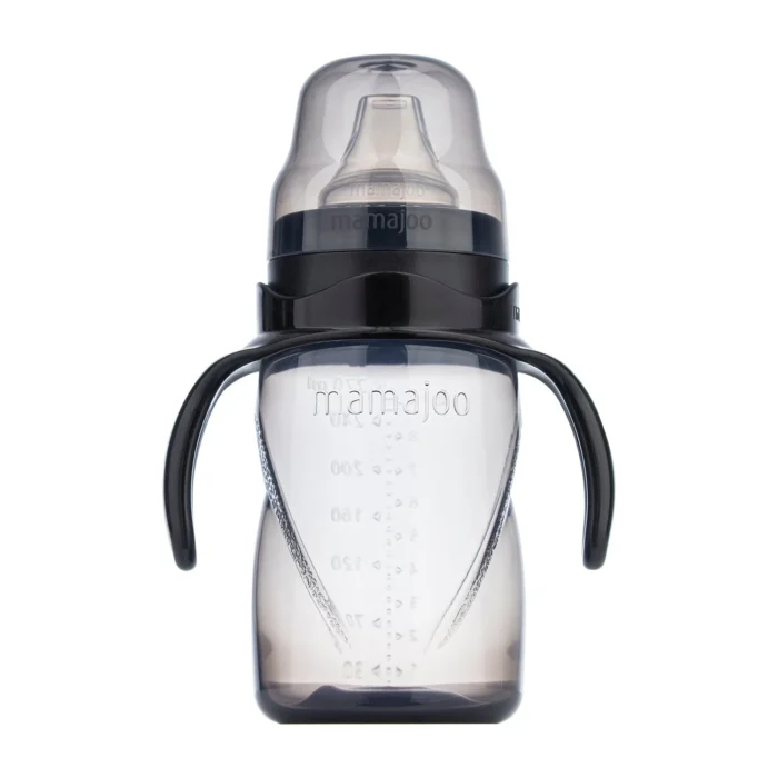 MamaJoo Non-Spill Training Cup 270 ml Black with Handle & AntiColic Soft Spout
