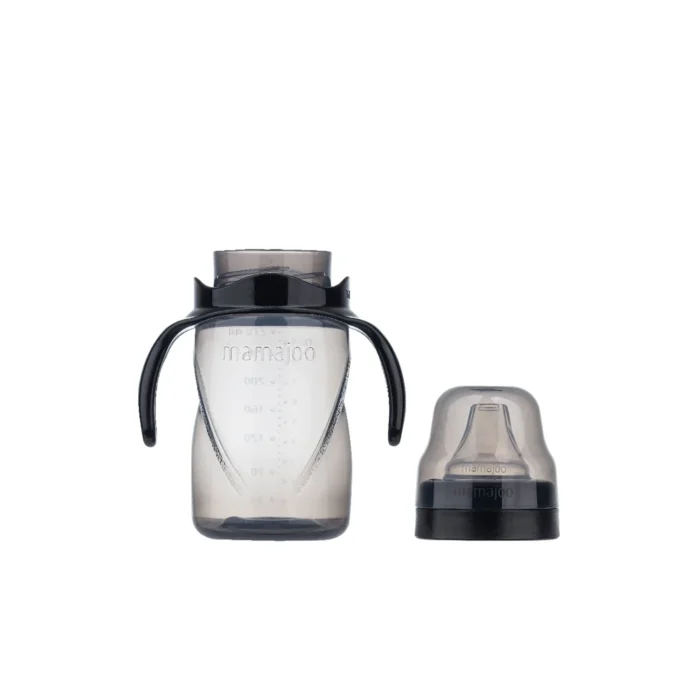 MamaJoo Non-Spill Training Cup 270 ml Black with Handle & AntiColic Soft Spout