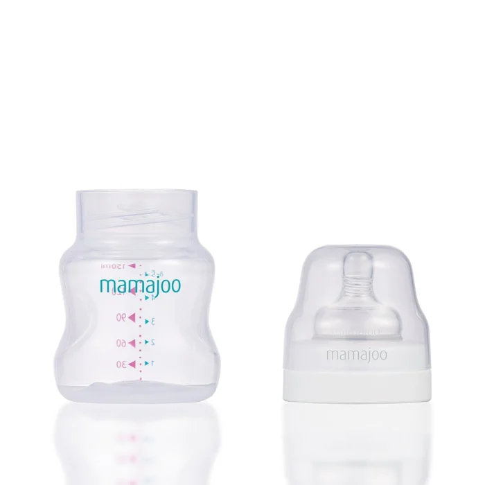 MamaJoo Silver Feeding Bottle 150 ml & Anti-Colic Silicone Teat S