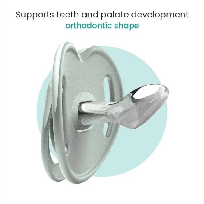 MamaJoo Twin Orthodontic Silicone Soothers Powder Green 0m+ with Sterilization & Storage Box