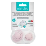 MamaJoo Twin Orthodontic Silicone Soothers Powder Pink 12m+ with Sterilization & Storage Box