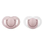 MamaJoo Twin Orthodontic Silicone Soothers Powder Pink 12m+ with Sterilization & Storage Box