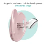 MamaJoo Twin Orthodontic Silicone Soothers Powder Pink 12m+ with Sterilization & Storage Box