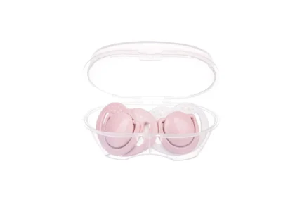 MamaJoo Twin Orthodontic Silicone Soothers Powder Pink 6m+ with Sterilization & Storage Box