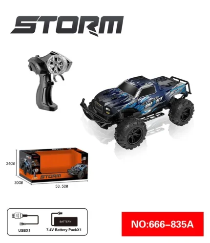 SYRCAR Storm Beast 1:8 Off-Road Monster Pickup RC Truck, 2.4GHz High Speed
