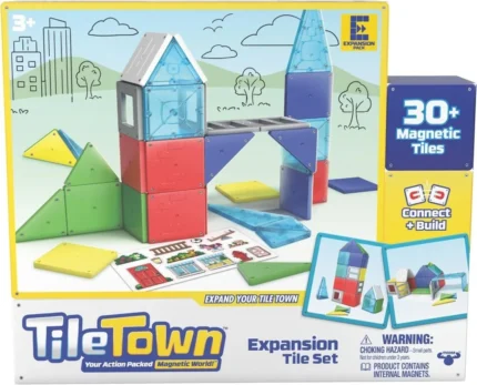 Tile Town Expansion Tile Set – 30+ Magnetic Tiles
