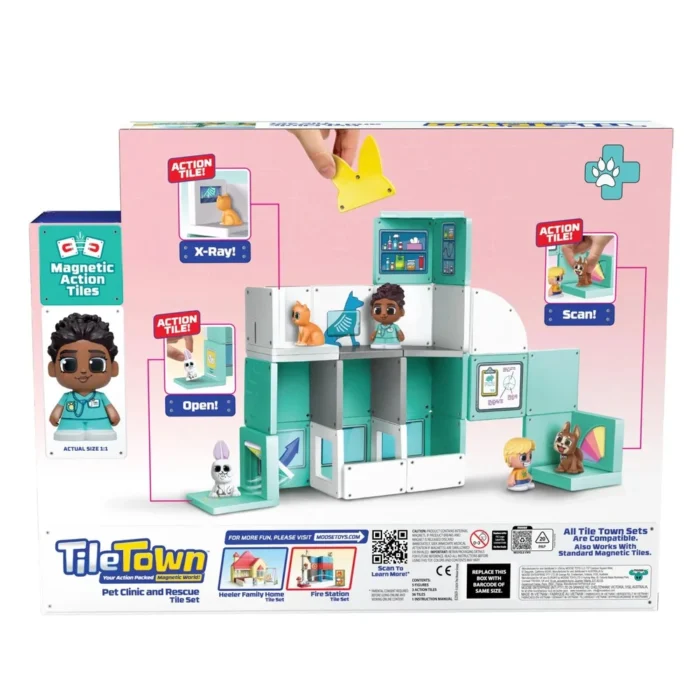 Tile Town Pet Clinic & Rescue Tile Set – 40+ Magnetic Tiles