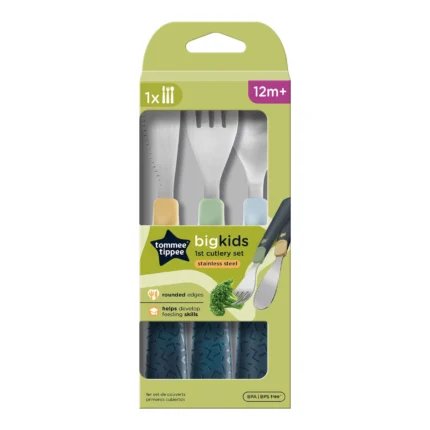 Tommee Tippee Big Kids Stainless Steel First Cutlery Set 12m+