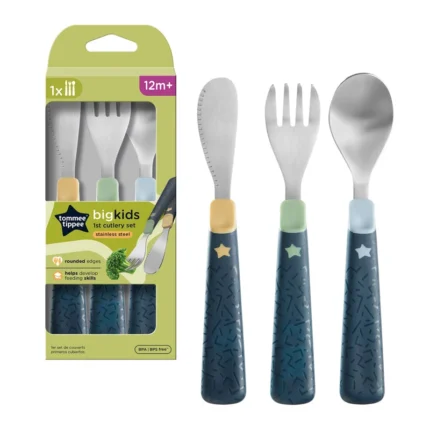Tommee Tippee Big Kids Stainless Steel First Cutlery Set 12m+