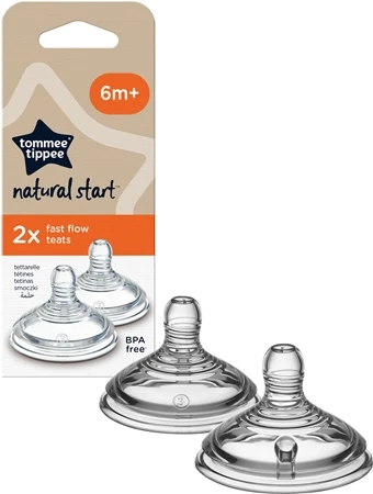 Tommee Tippee Natural Start Fast Flow Baby Bottle Teats 6m+