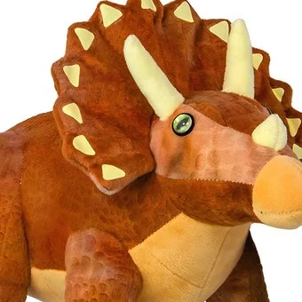 Wild Planet All About Nature Triceratops Plush Toy – Realistic Dinosaur