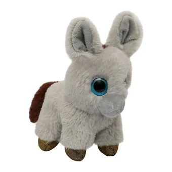 Wild Planet Orbys Donkey Plush Toy – Big-Eyed Grey Donkey