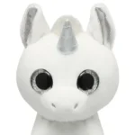 Wild Planet Orbys Silver Unicorn Plush Toy – Big-Eyed Unicorn