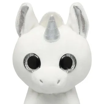 Wild Planet Orbys Silver Unicorn Plush Toy – Big-Eyed Unicorn