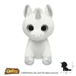 Wild Planet Orbys Silver Unicorn Plush Toy – Big-Eyed Unicorn