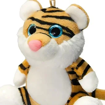 Wild Planet Orbys Tiger Plush Keyring Clip