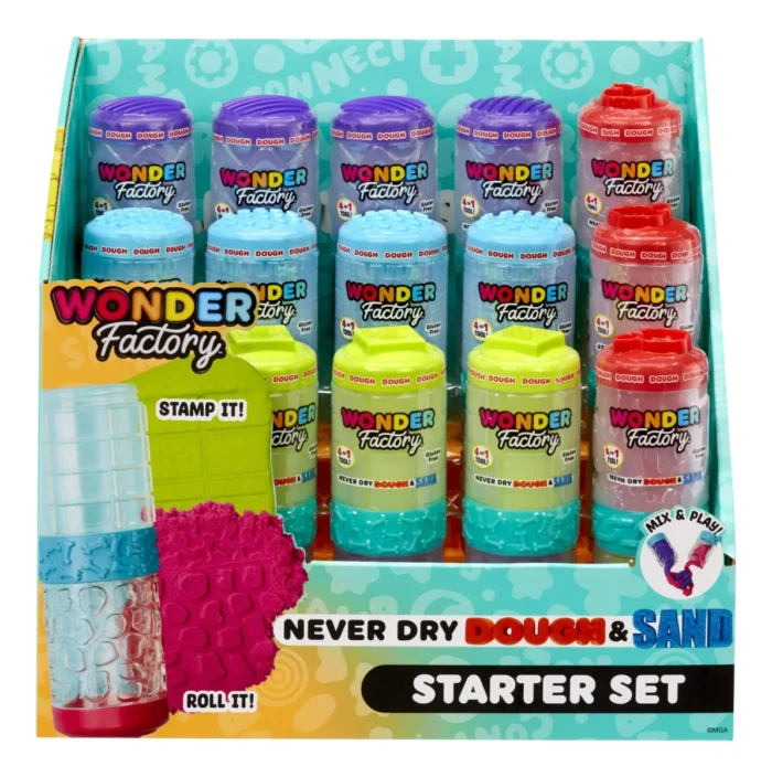 Wonder Factory Never Dry Dough & Sand Starter Set – Gluten-Free Sensory Play